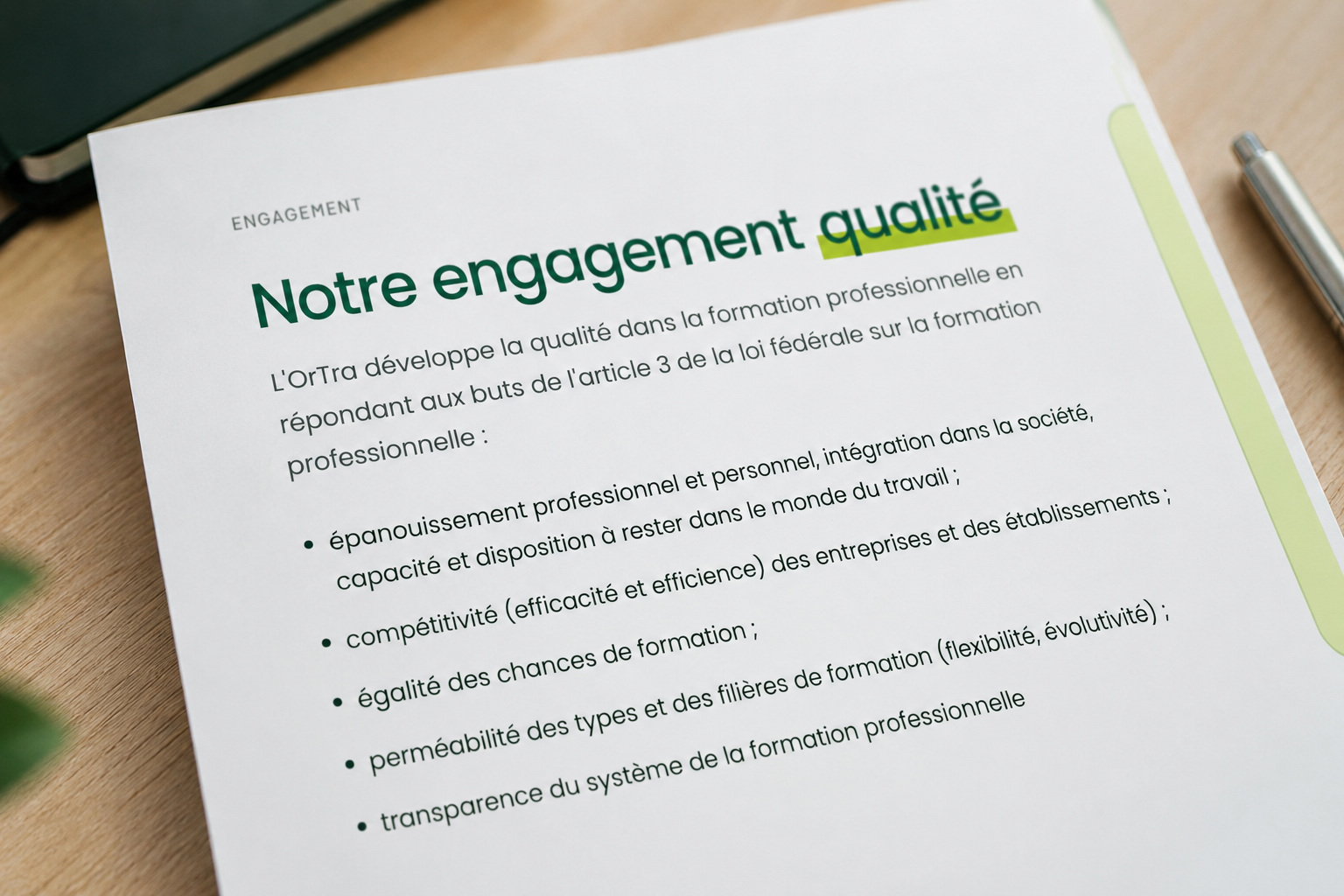 OrTra Jura — engagement qualité